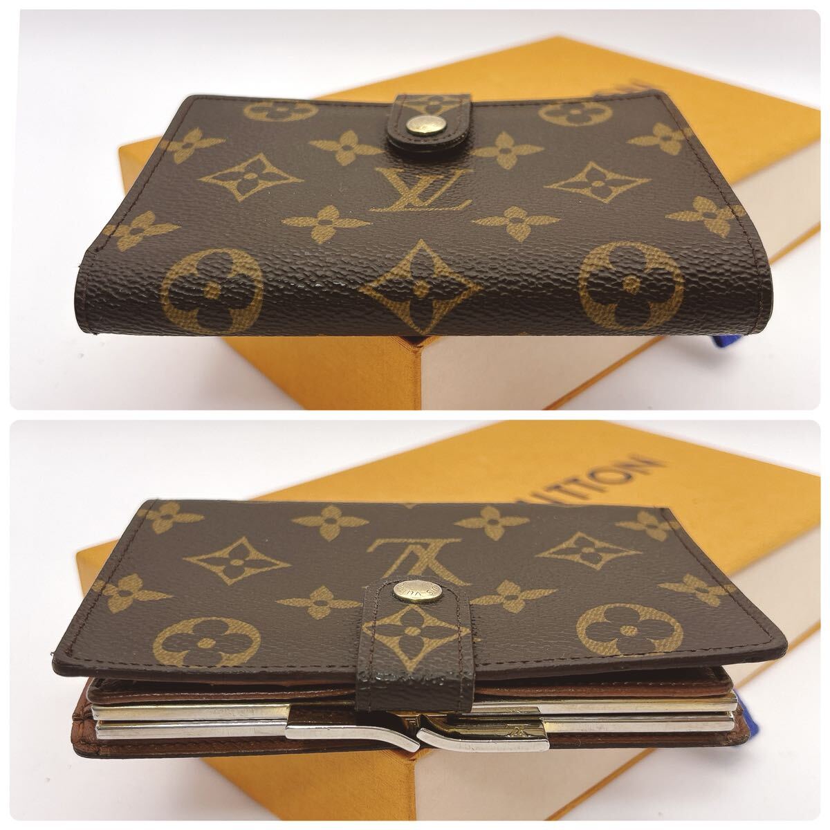 ★外観美品★【A405】LOUIS VUITTON ルイヴィトン モノグラム ポルトモネ ヴィエノワ がま口財布 二つ折り財布 M61674/SD0966の画像7