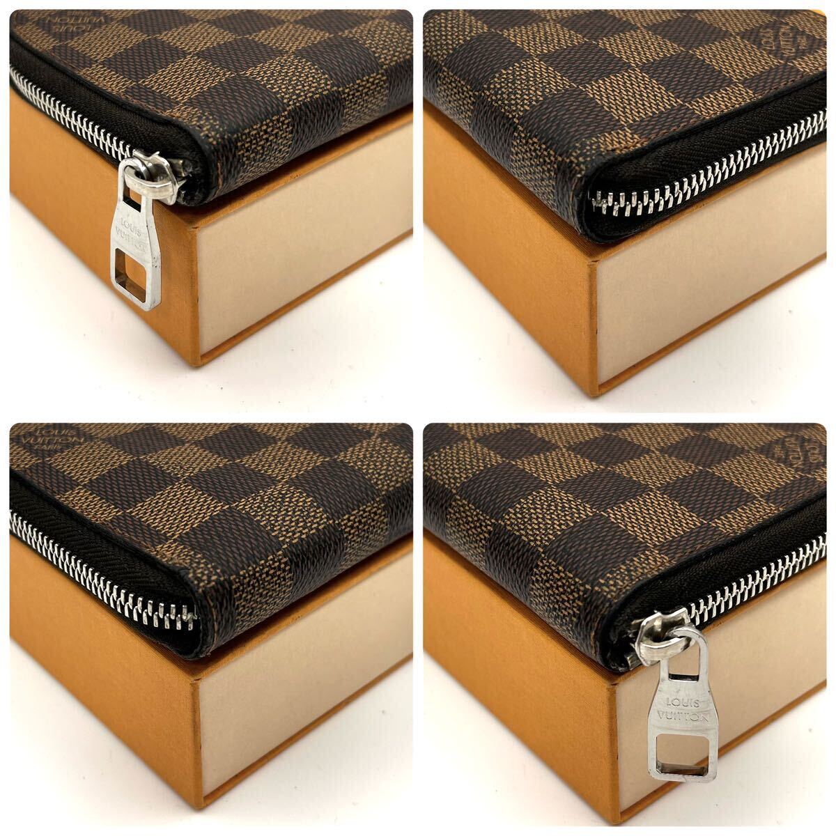 ★ほぼ極美品★【A426】Louis Vuitton ルイヴィトン 長財布 ダミエ ジッピーウォレット・ヴェルティカル N61207/CA2146の画像10