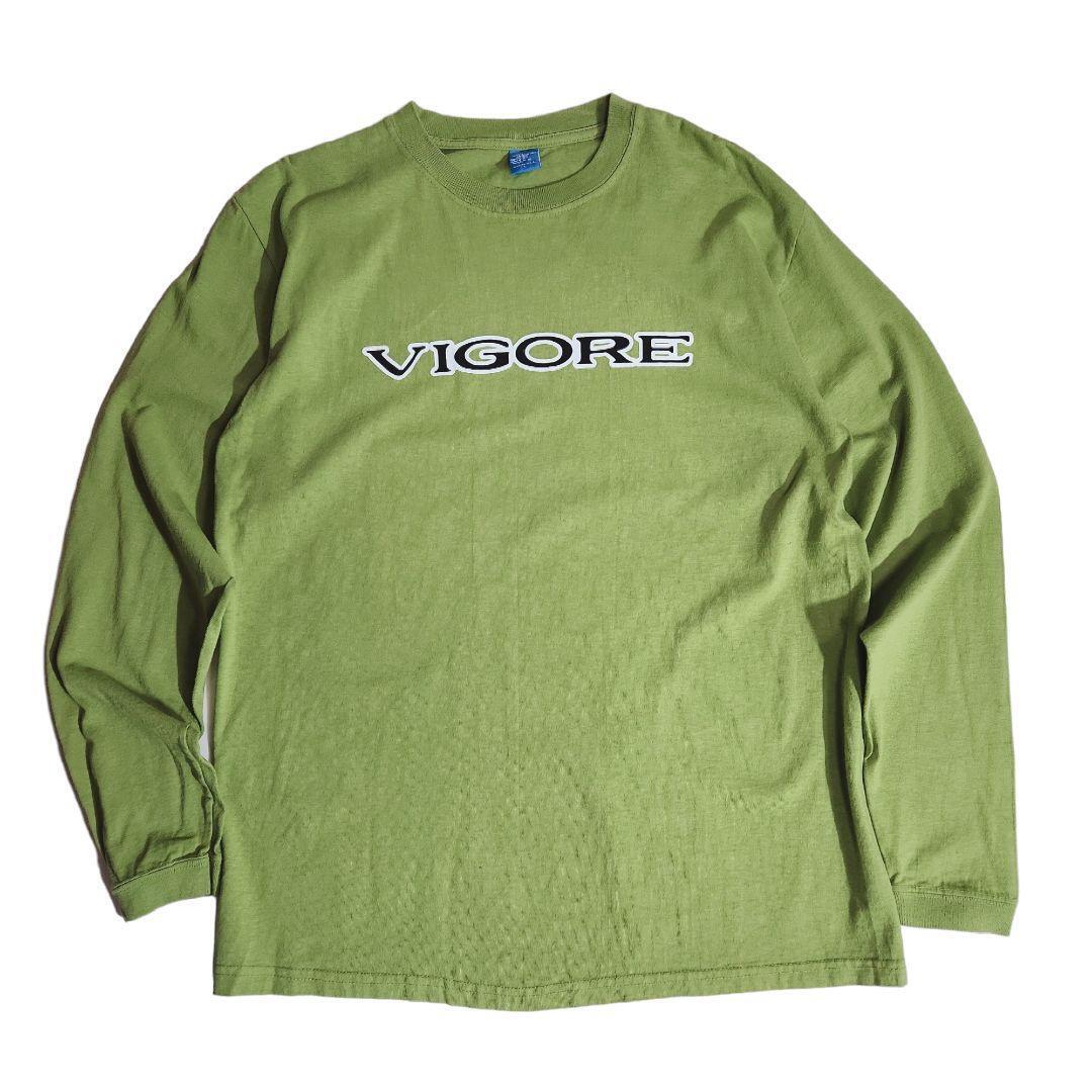 USA製 good on 自転車 VIGORE ロングTシャツ 表記サイズL 薄めの抹茶グリーン 緑 82737_画像2