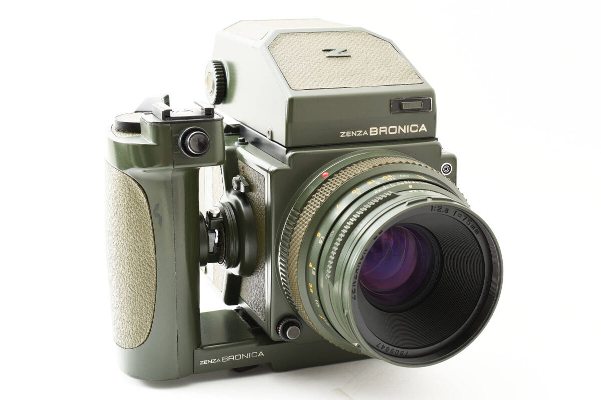 超希少 ★美品★ ZENZA Bronica ゼンザブロニカ ETRS SF 75 2.8 AE II Safari サファリ オリーブ Limited Model (3610)