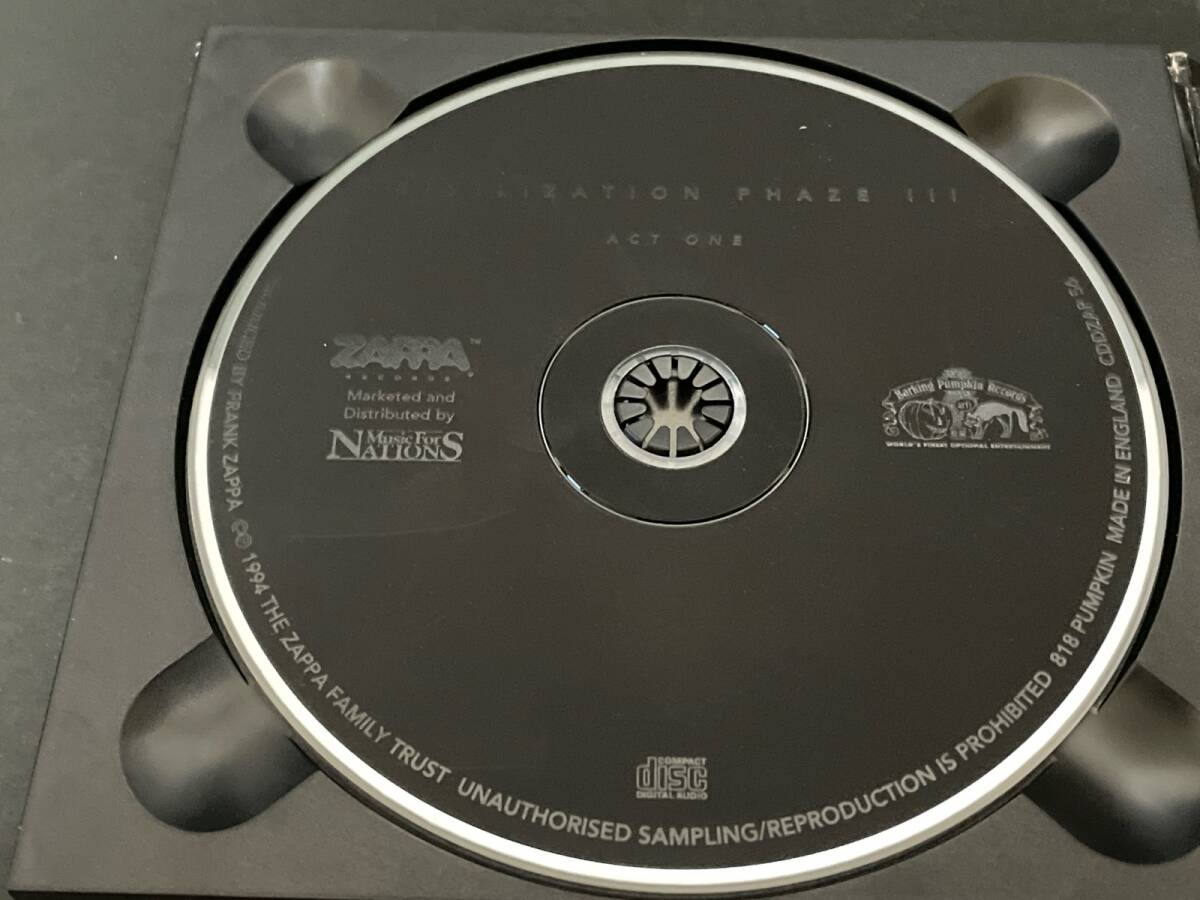 ♪帯付　２枚組CD フランク・ザッパ／シヴィライゼーション 文明第三期　輸入盤、日本語解説書付♪