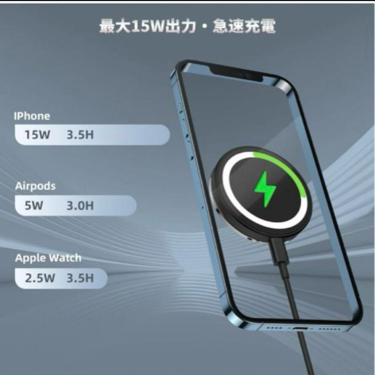 Pewesv ワイヤレス充電器 3in1 iphone アップルウォッチ 両面同時充電 iphone apple watch 