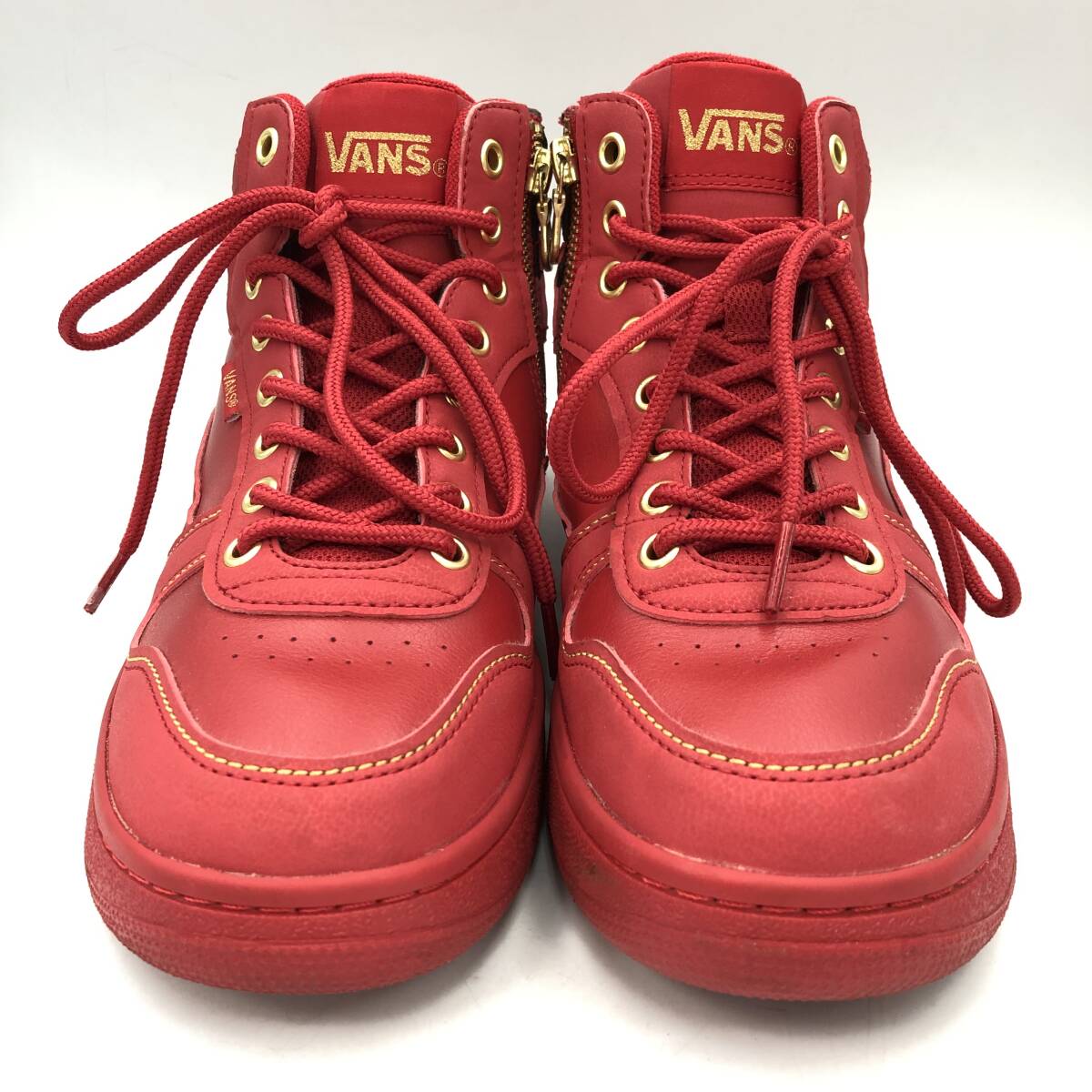 ★27cm【VANS】ハイカットスニーカー メンズ レッド 赤色 RED PVC シューズ 靴_画像2