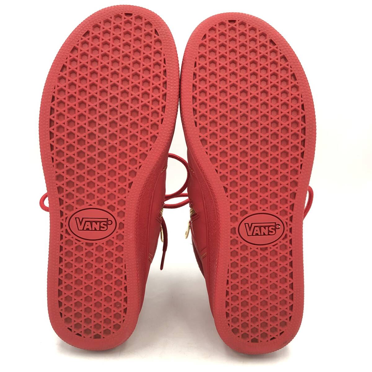 ★27cm【VANS】ハイカットスニーカー メンズ レッド 赤色 RED PVC シューズ 靴_画像6