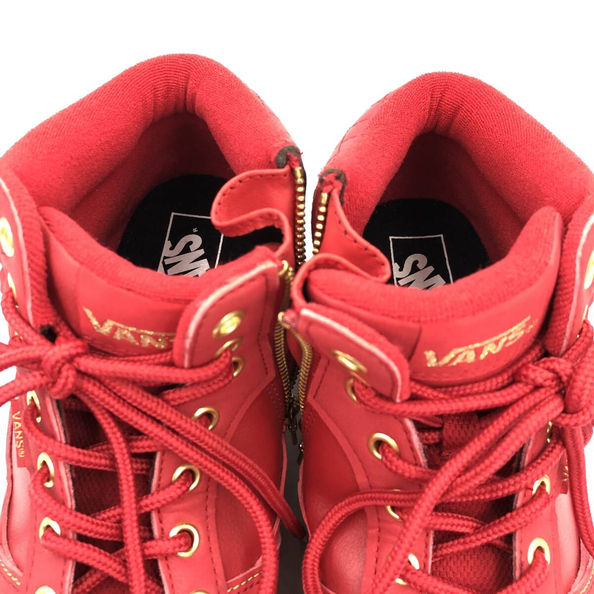 ★27cm【VANS】ハイカットスニーカー メンズ レッド 赤色 RED PVC シューズ 靴_画像7