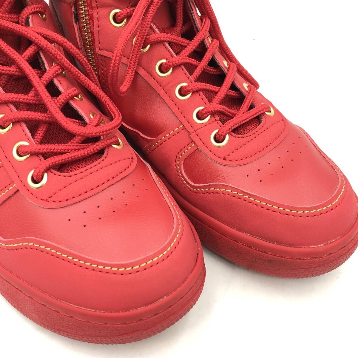 ★27cm【VANS】ハイカットスニーカー メンズ レッド 赤色 RED PVC シューズ 靴_画像10