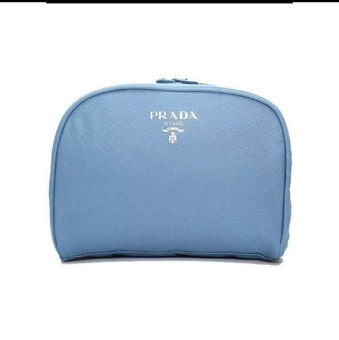 新品　PRADA 海外限定　コスメポーチ　ブルー メイクポーチ_画像1