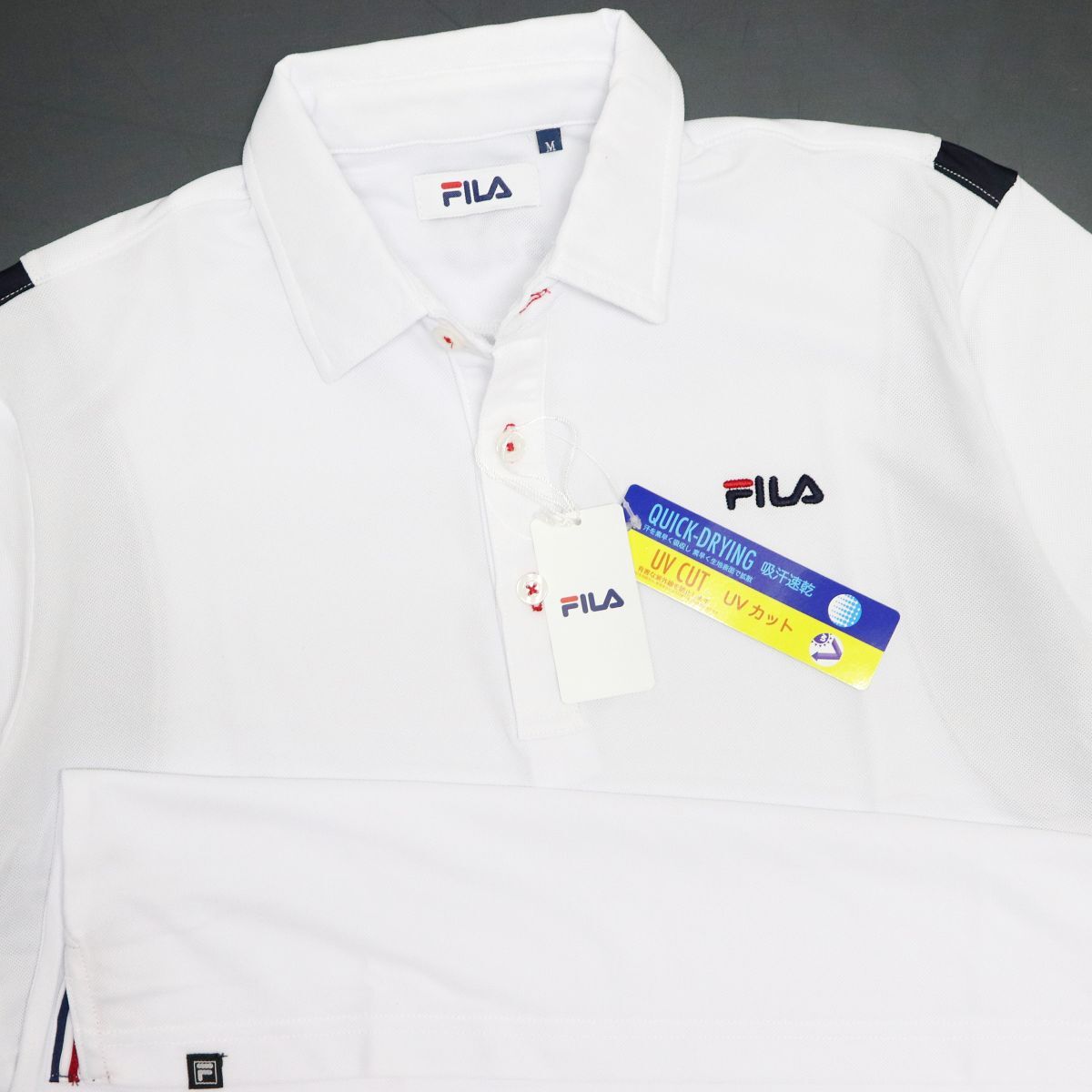 * стоимость доставки 390 иен возможность товар filler Golf FILA GOLF новый товар мужской . вода скорость .UVCUT рубашка-поло с коротким рукавом белый L[749644G-WT-L] один три .*QWER QQAA-18