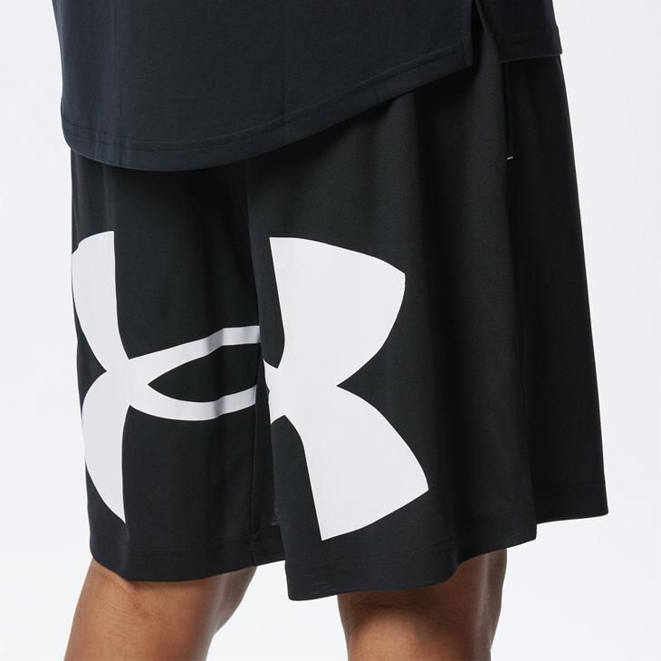 ●送料390円可能商品 アンダーアーマー UNDER ARMOUR UA 新品 メンズ ビッグロゴ ハーフ パンツ ショーツ 黒[13783330011N-XXL]四 零★QWERの画像1