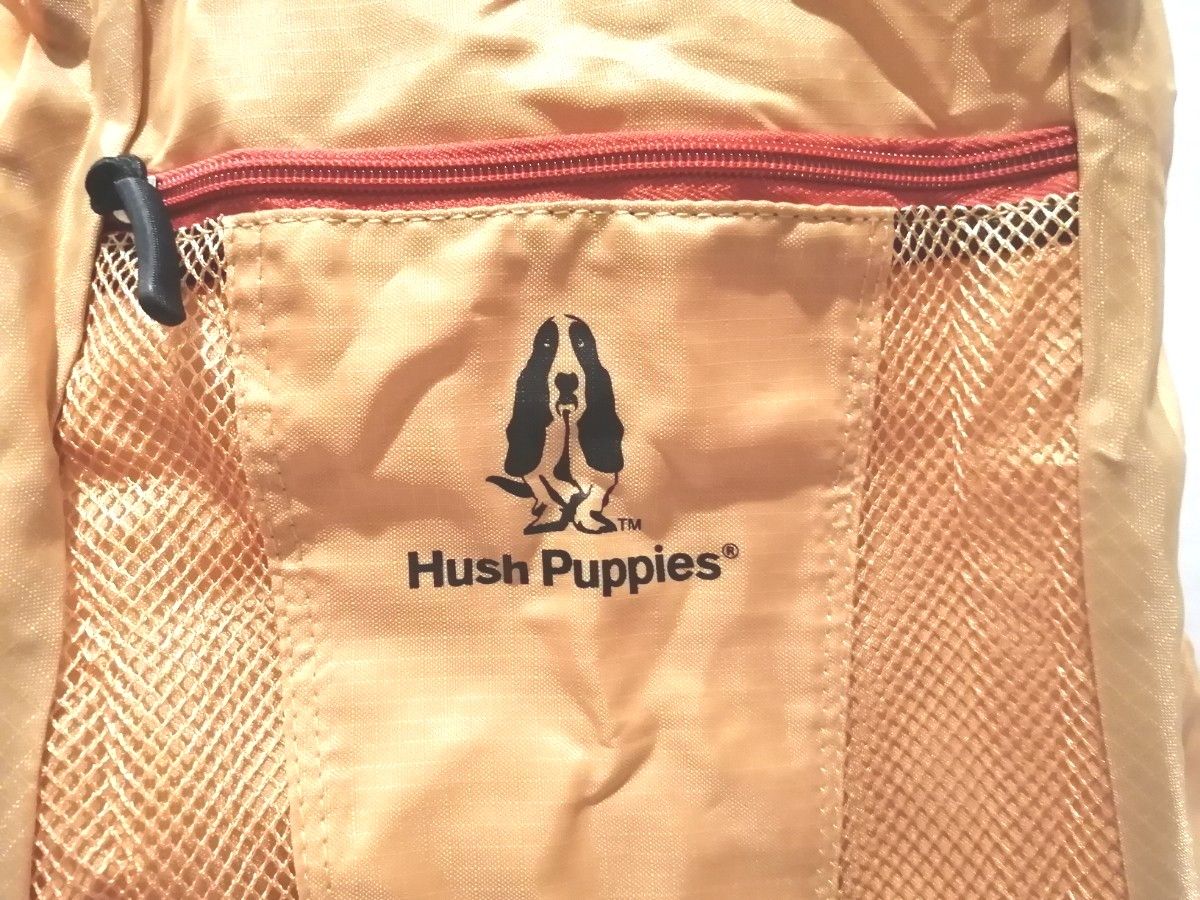 Hush Puppies ハッシュパピー コンパクト リュック ナイロン 折りたたみバッグ オレンジ 未使用品