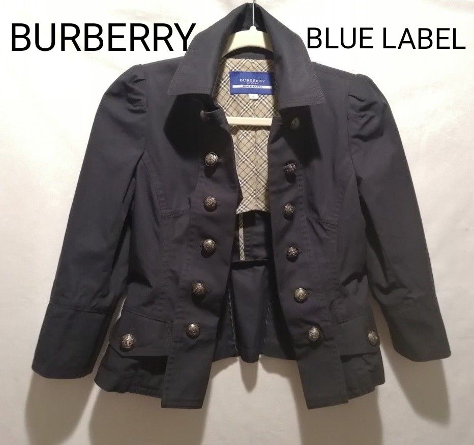 BURBERRY BLUE LABEL バーバリー ブルーレーベル ジャケット ネイビー 36 ノバチェック 極美品