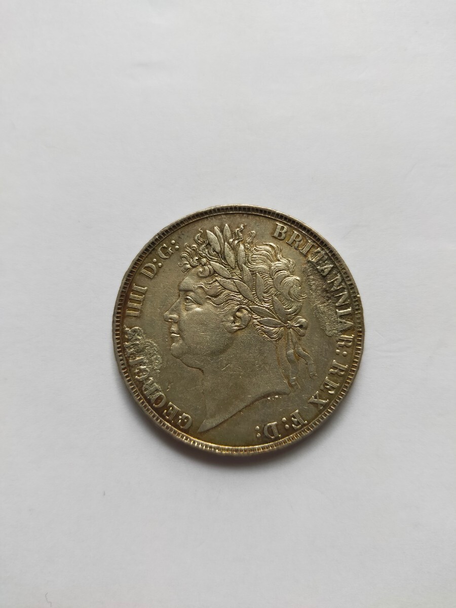 イギリス大型銀貨 ジョージ4世 1821 直径約38mm  重さ約28.3ｇ ヨーロッパ銀貨 稀少品の画像4