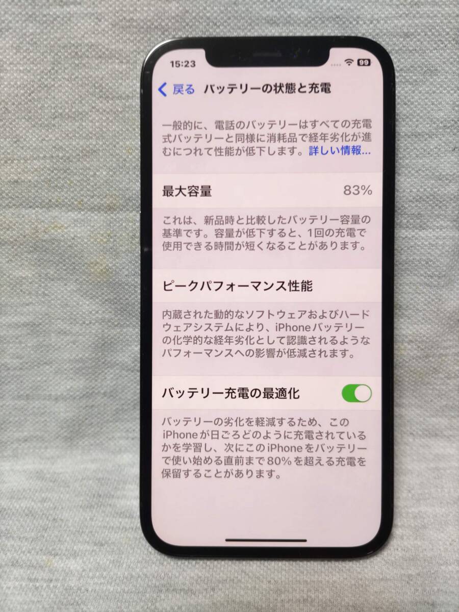 iPhone12 Pro 256GB Pacific Blue バッテリ83% SIMフリー 送料無料の画像5