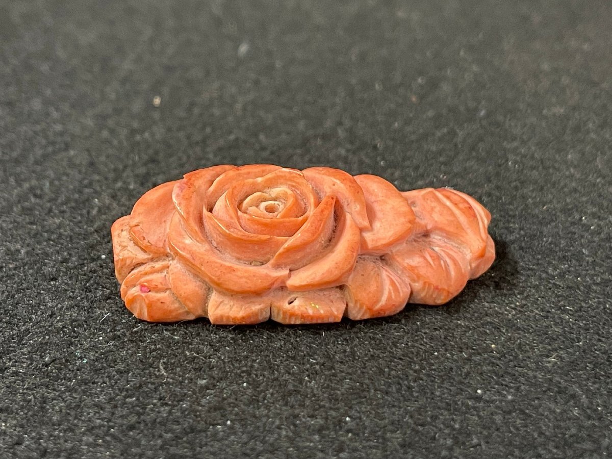 MK0603-68I 珊瑚 素材 薔薇モチーフ 花 ルース サンゴ 装飾品 服装小物 の画像3