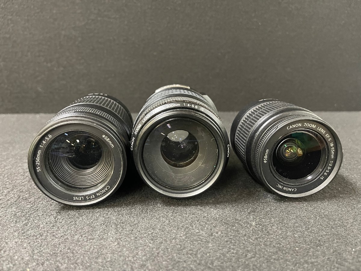 SN0604-57I ゆうパック着払い Canon EOS Kiss F 18-55mm 1:3.5-5.6/55-250mm 1:4-5.6/75-300mm 1:4-5.6 レンズ3本付き 一眼レフカメラの画像7