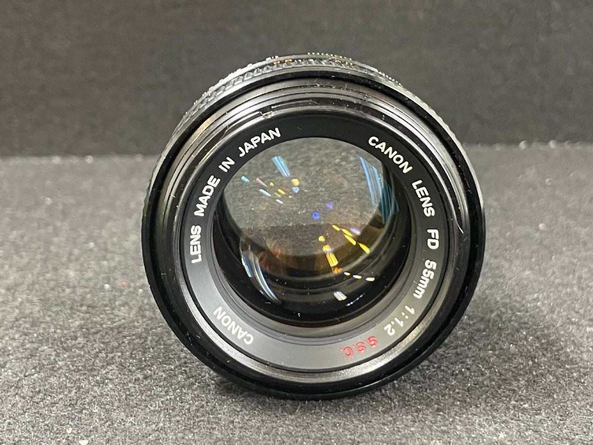 SN0604-68I　ゆうパック着払い　CANON　LENS　FD　55mm　1:1.2　カメラレンズ　単焦点レンズ　キャノン　光学機器_画像2