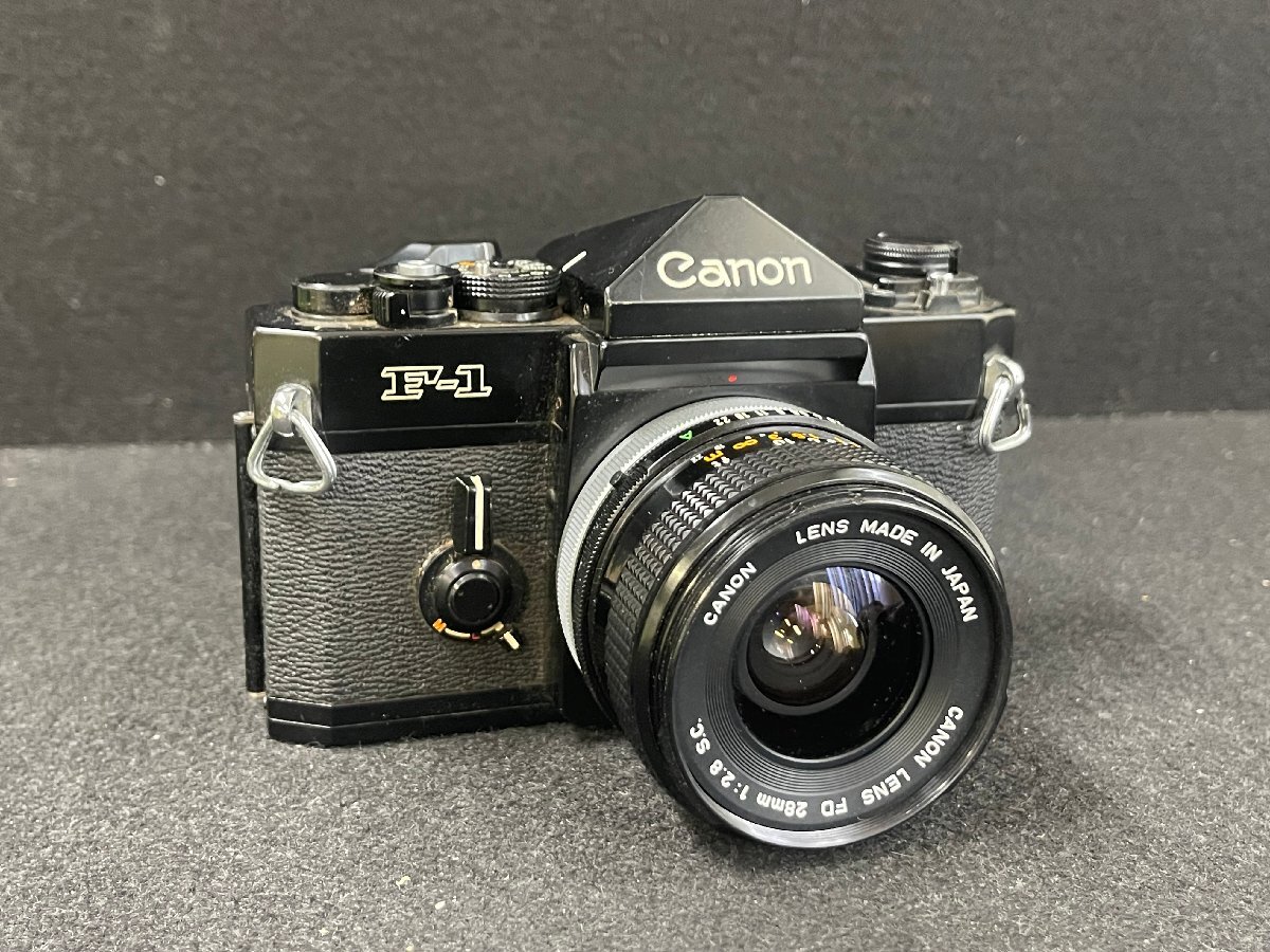 SN0604-68I ゆうパック着払い Canon F-1 28mm 1:2.8 一眼レフカメラ キャノン フィルムカメラ 光学機器の画像1