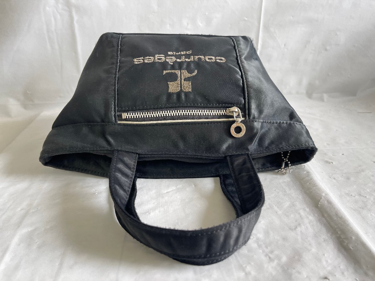 ST0604-82I　ゆうパック着払い　courreges　ハンドバッグ　ブラック系　手持ち鞄　クレージュ_画像6