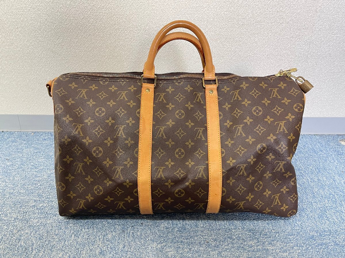 ST0604-75I ゆうパック着払い LOUIS VUITTON モノグラム キーポル50 バンドリエール ボストンバッグ VI1924/M41416　ルイ・ヴィトン 鞄_画像1