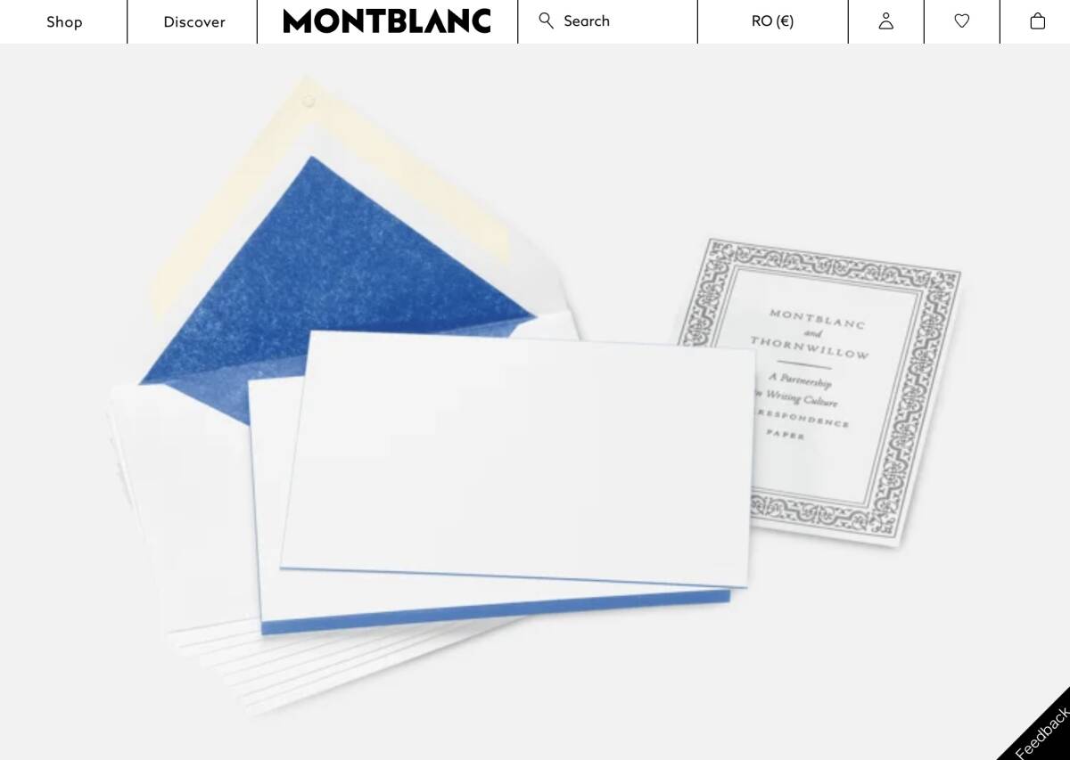 MONTBLANC　10 Cards + Envelopes/ Royal Blue_公式サイト商品ページ