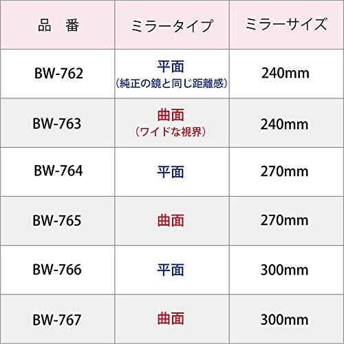 ナポレックス 車用 ルームミラー 高精度クローム表面鏡採用 Broadway セダン・クーペ適用 平面 ワイドミラー 270mm x 75mm 2秒_画像7