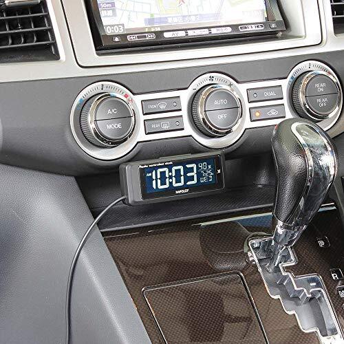 ナポレックス 車用 電波時計 Fizz ブラック常時点灯 ホワイトLED USB給電 大型液晶 角度調整可 NAPOLEX Fizz-1083の画像3