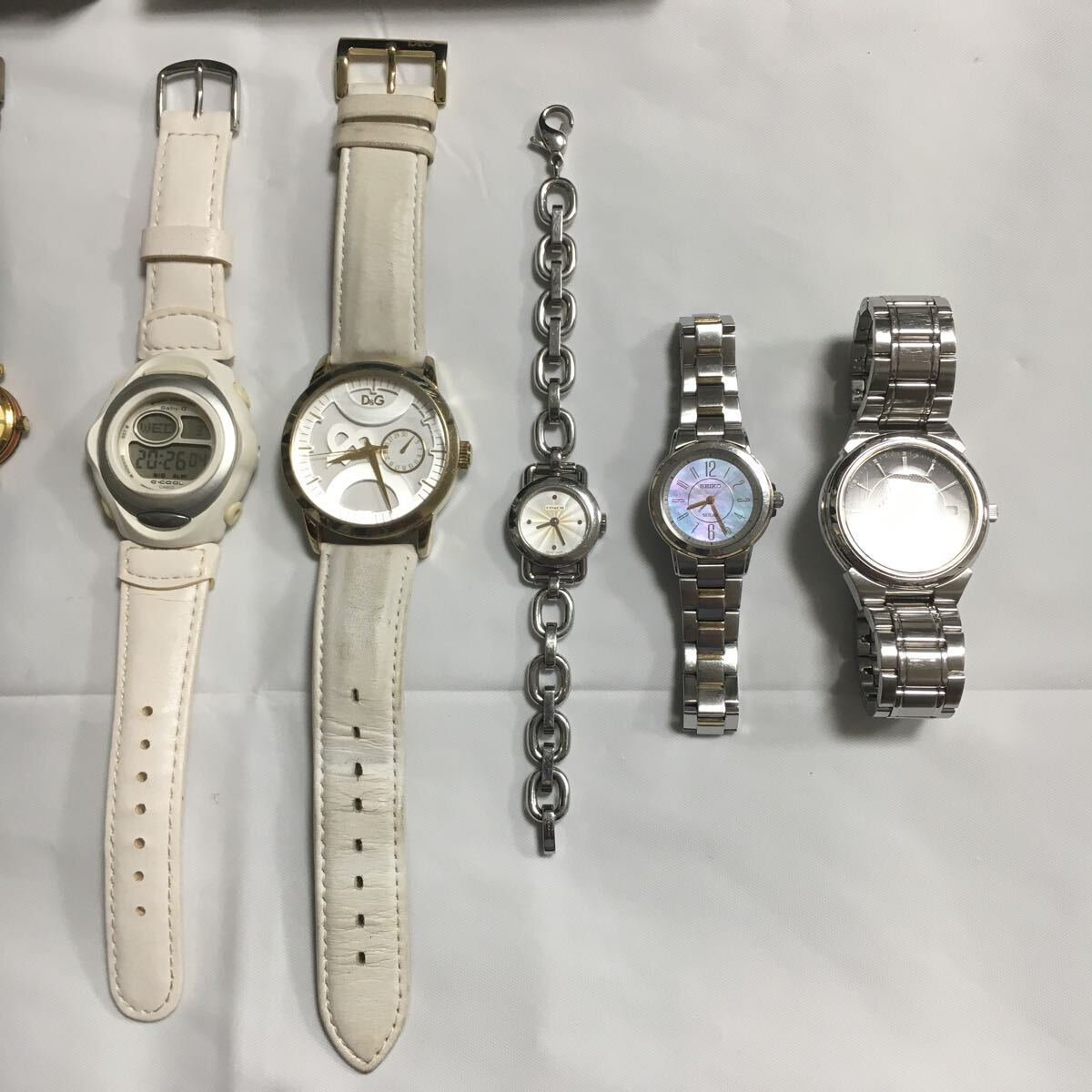 豪華 11点 稼働品5点 GUCCI DOLCE&GABBANA COACH TECHNOS G-SHOCK BABY-G SEIKO SOLAR CITIZEN Eco-Drive AUREOLE ANNE KLEIN 時計 1円の画像4