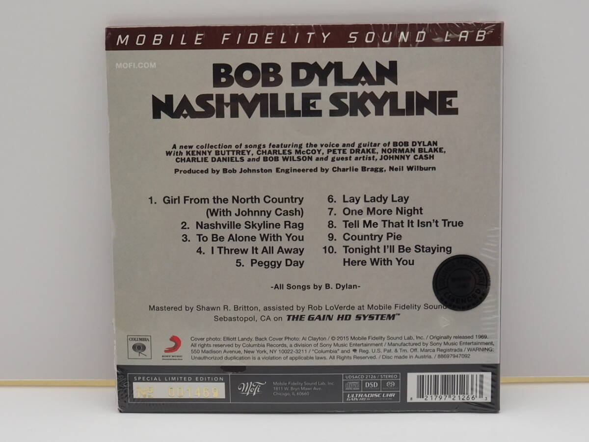 【MFSL紙ジャケット高音質盤SACD】BOB DYLAN ボブ・ディラン / NASHVILLE SKYLINE ハイブリッド（Mobile Fidelity製 型番：UDSACD 2126 ）の画像2