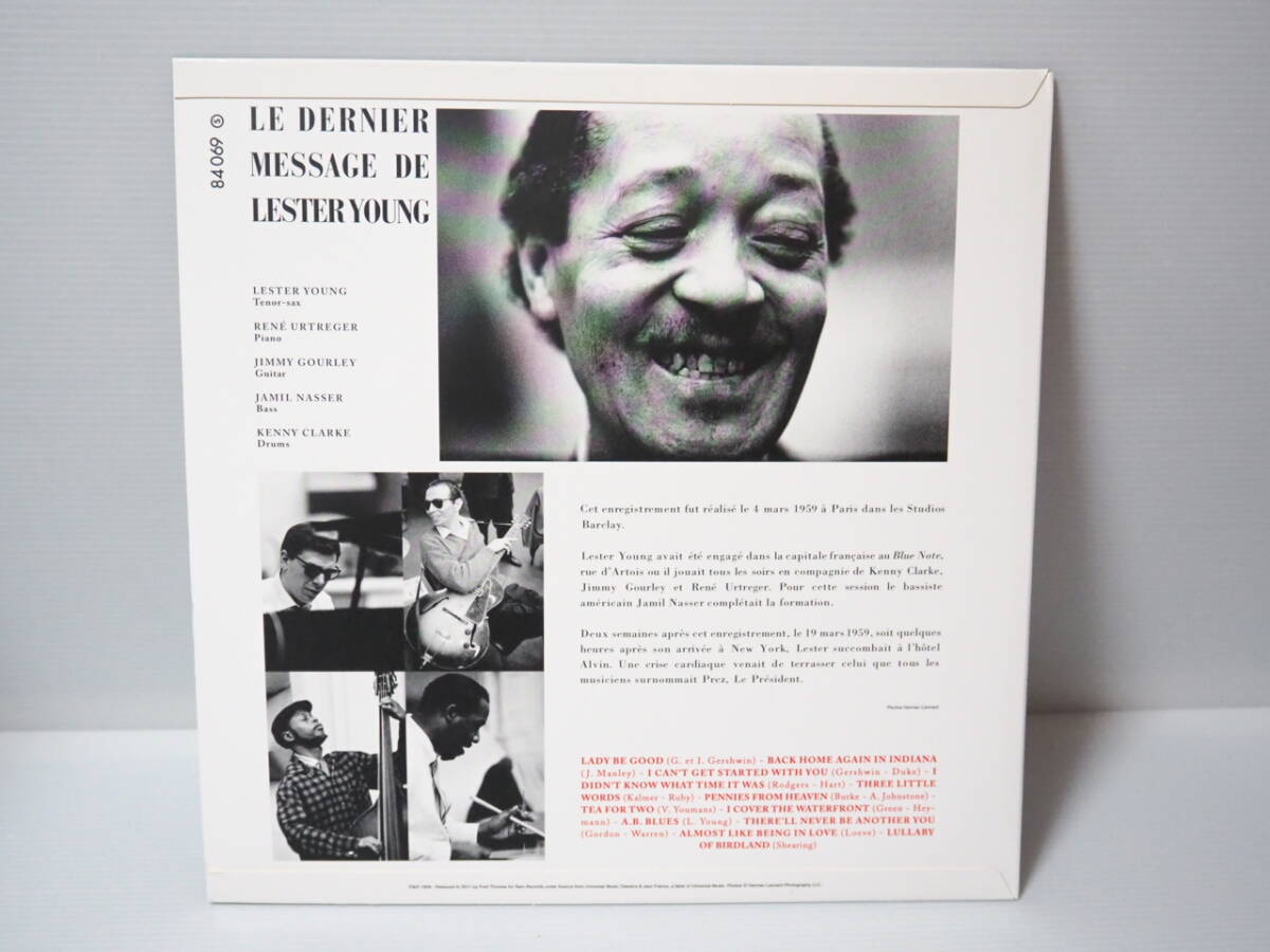 綺麗【Barclay LP】LESTER YOUNG レスター・ヤング / Le Dernier Message de Lester Young(LP/180g) （SAM RECORDS製 型番：SRLP02）の画像2