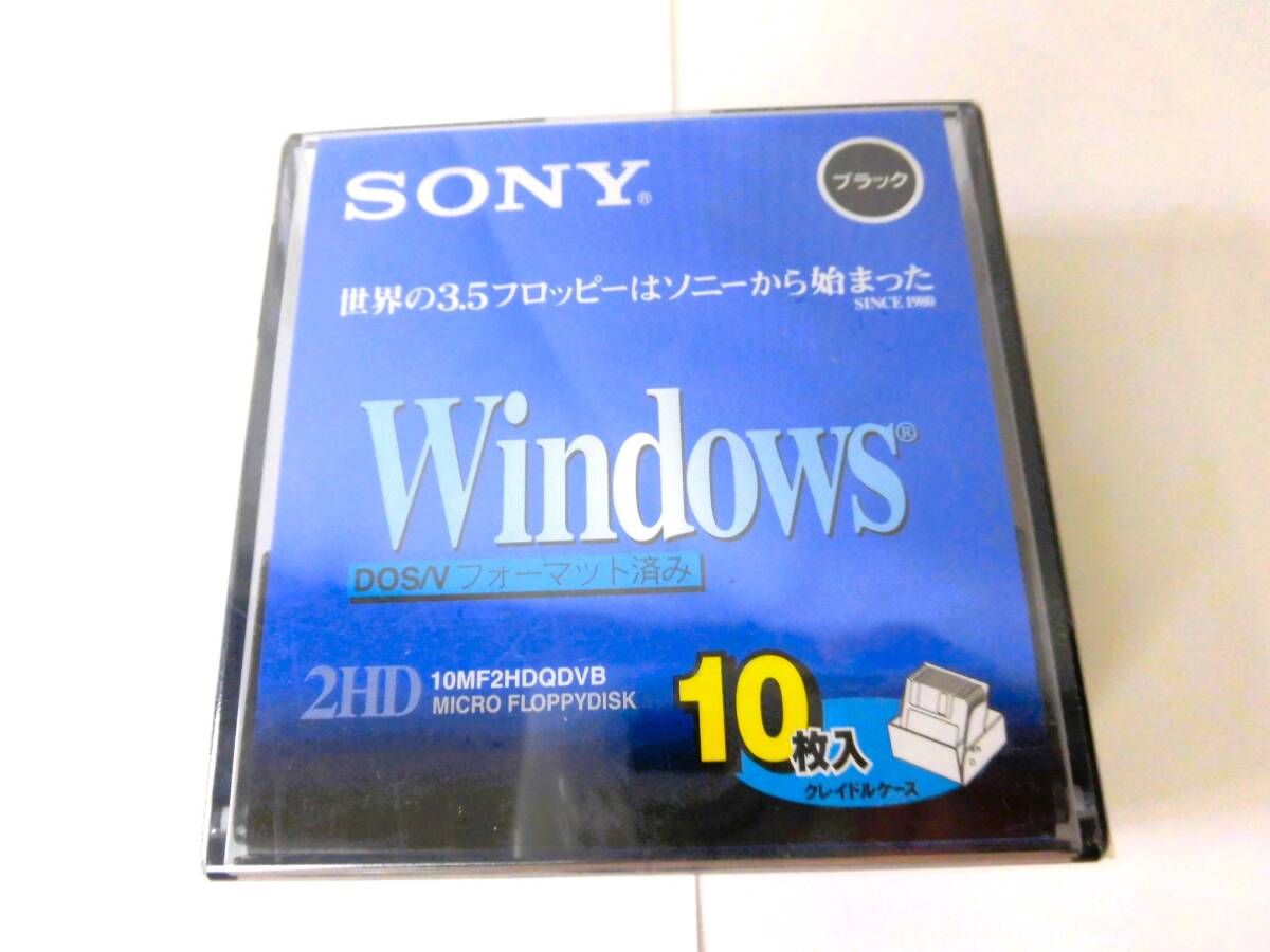 br フロッピーディスク 新品未開封13枚 SONY Windows DOS/V フォーマット済み ハンディーケース入り 2HD グレイドケース ブラック 黒 の画像4