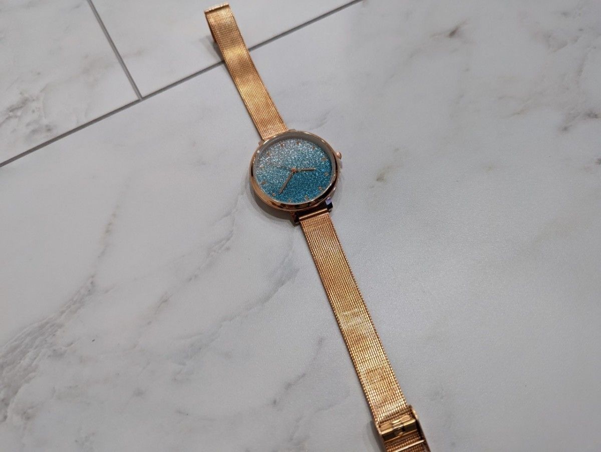 【新品】腕時計 レディース  ウォッチ 韓国 大人気 ゴールドブルー