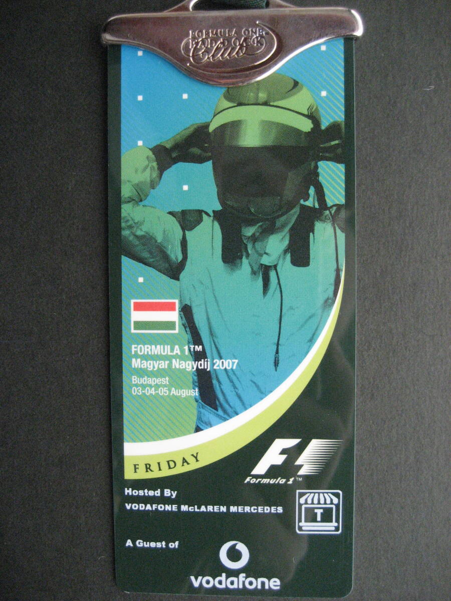 ★☆★コレクション整理 ★☆★ F1 ハンガリーGP2007年パドッククラブパス Vodafone ★☆★_画像3