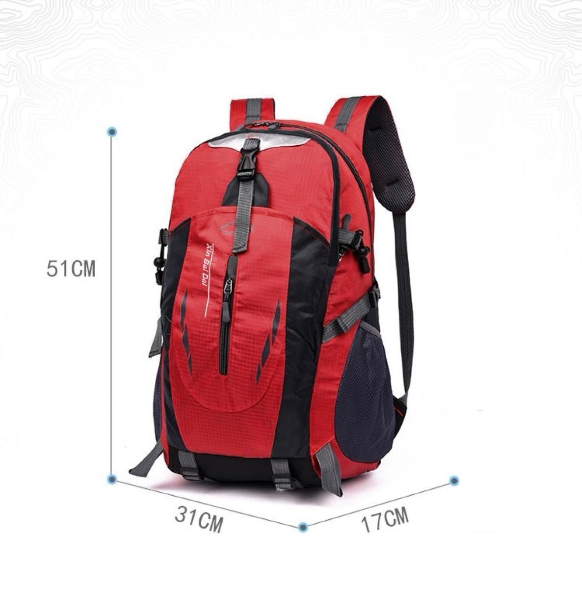 【新品未使用】リュック　登山 レッド バックパック　40L 通勤通学 男女 アウトドア リュックサック アウトドア 大容量 旅行