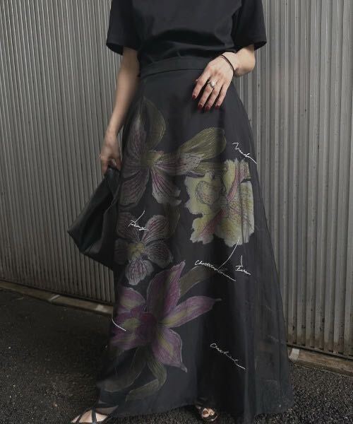 【新品タグ付き】KEITAMARUYAMA × AMERI SHEER LAYERED SKIRT アメリヴィンテージ シアーレイヤードスカート 定価26,400円 ブラック M_画像1