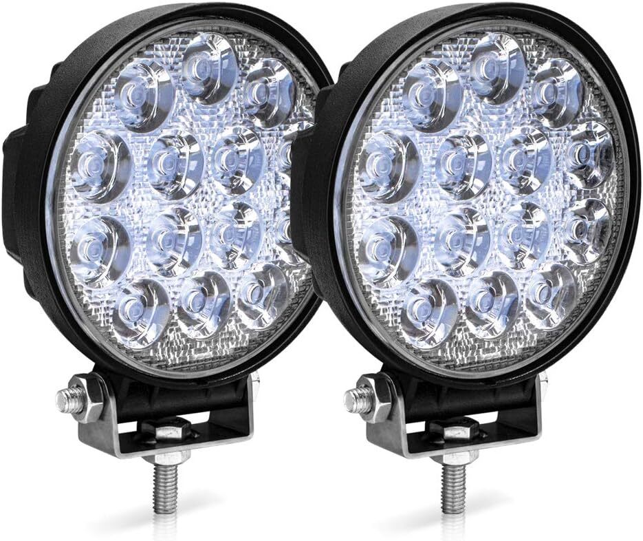 ワークライト Safego 42W LED 作業灯 丸形 広角(60度) フォグランプ 防水・防塵・耐震・長寿命 ホワイト 6000K 12V-24V対応 2個入の画像2