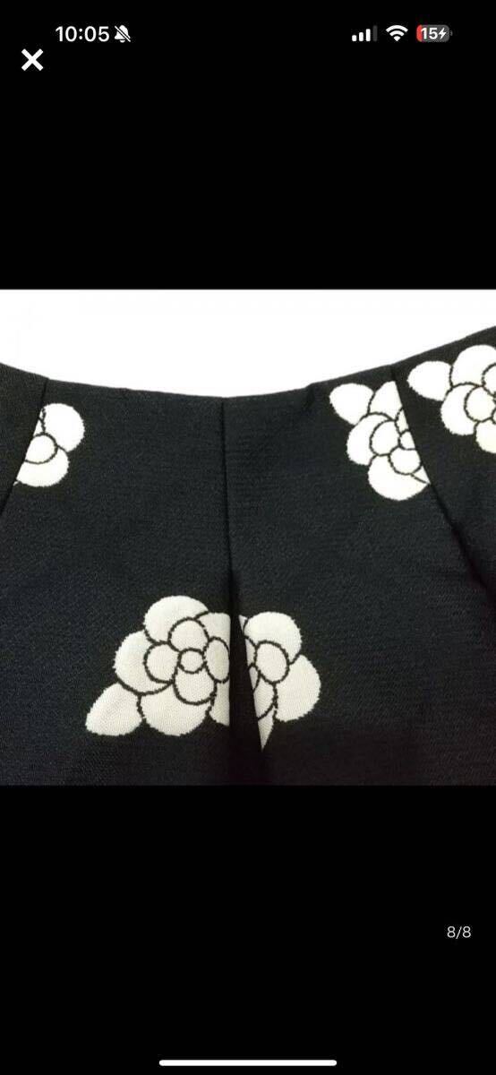 エムズグレイシー M'S GRACY スカート サイズ36 S - 黒×アイボリー レディース ひざ丈/フラワー(花) ボトムス_画像6