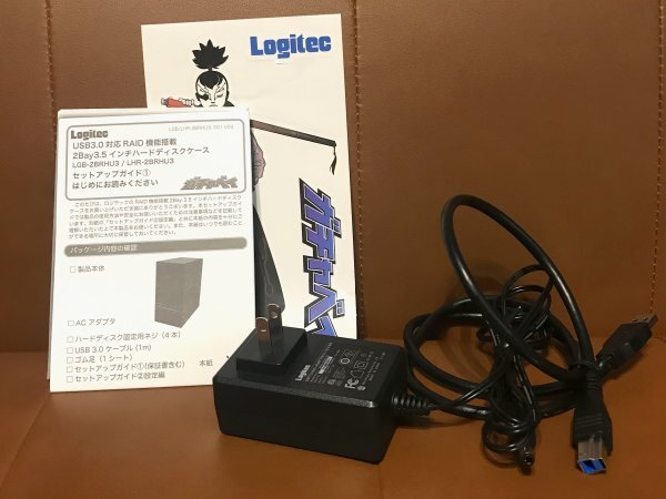 【中古美品・動作確認済】 Logitec（ロジテック） ガチャベイ 2Bay ハードディスクケース LHR-2BRHU3 RAID 録画用 NAS用の画像5