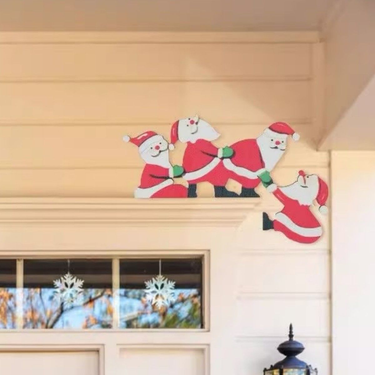 【サンタ】クリスマス ウッドフレーム サンタクロース ドアコーナー ドアの角 インテリア お洒落 可愛い サンタさん