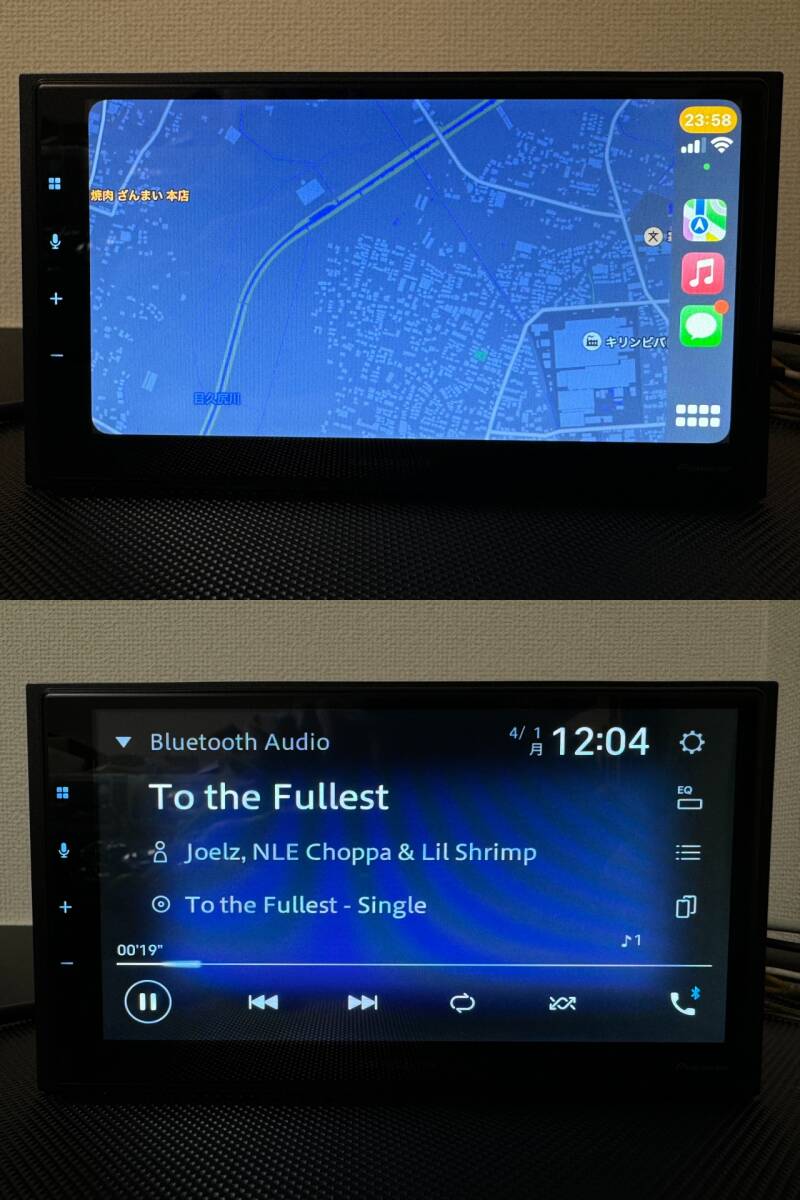 動作OK 良品 カロッツェリア DMH-SZ700 ディスプレイオーディオ USB/HDMI iphone Apple CarPlay Android Autoミラーリング ワイドFMの画像9