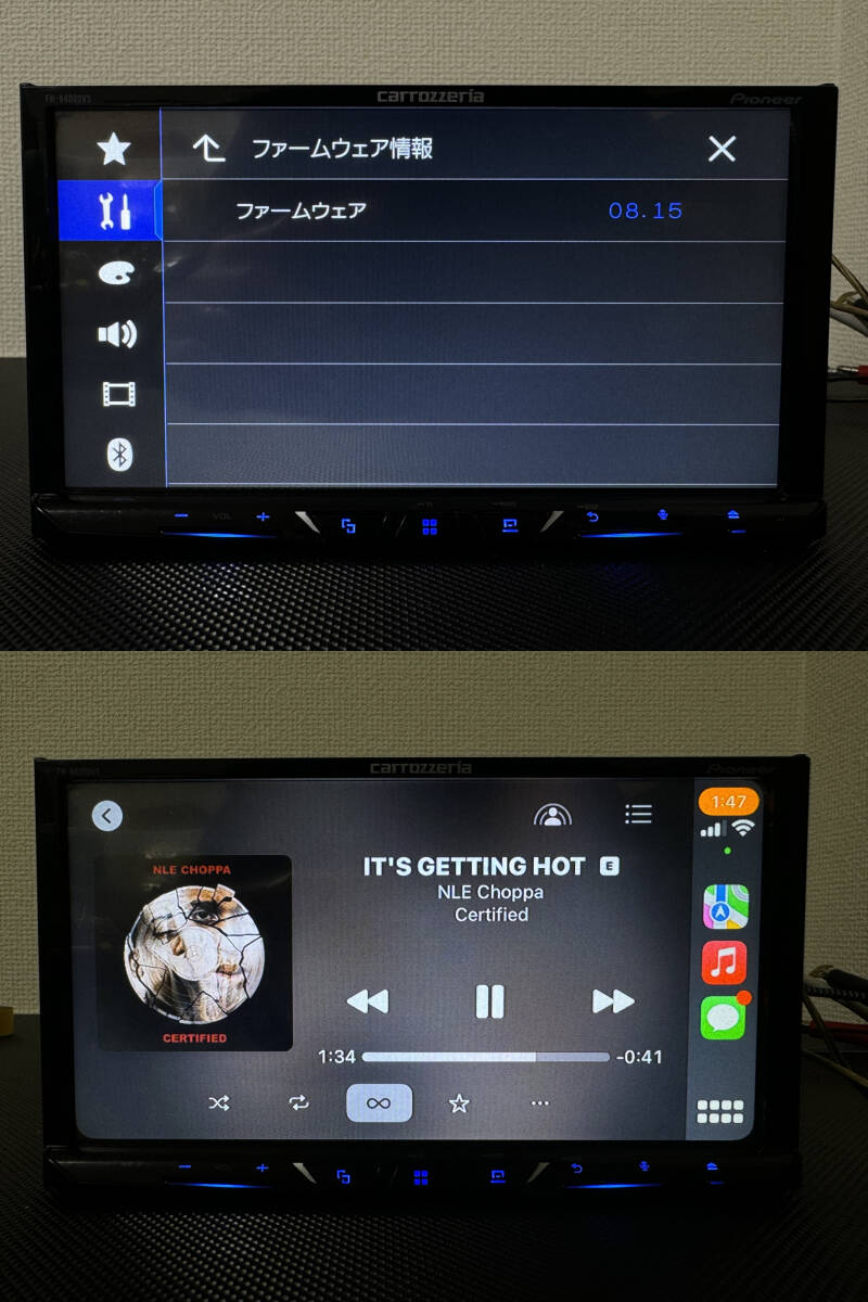 動作OK 良品♪ カロッツェリア FH-9400DVS 7V型ワイドVGAモニター/DVD-V/VCD/CD/Bluetooth/USB/AppleCarPlay/AndroidAuto_画像7