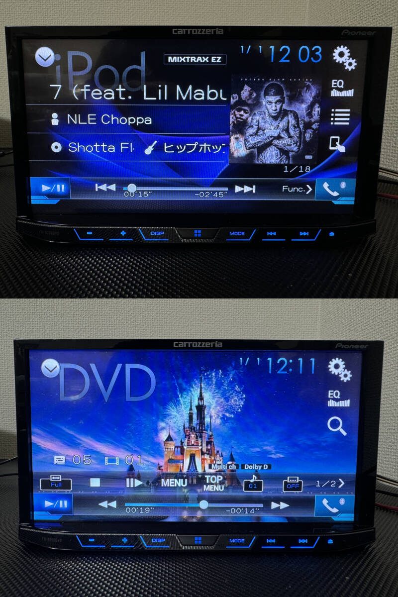 動作OK 良品♪ カロッツェリア FH-9200DVD 7V型 ワイド VGAモニター Bluetooth DVD CD USB ラジオ DSPメインユニット ワイドFM対応_画像8