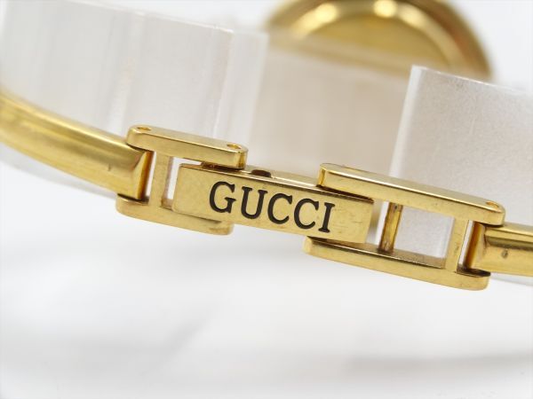 17854e GUCCI グッチ 11/12 チェンジベゼルウォッチ ホワイト字盤 レディース 時計 QZ ケース26mm_画像4