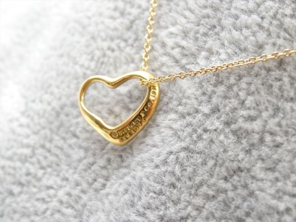【楽天スーパーセール】 オープンハートネックレス ティファニー 17804BeTIFFANY&Co. 750 2.8g チェーン41cm トップ14mm イエローゴールド