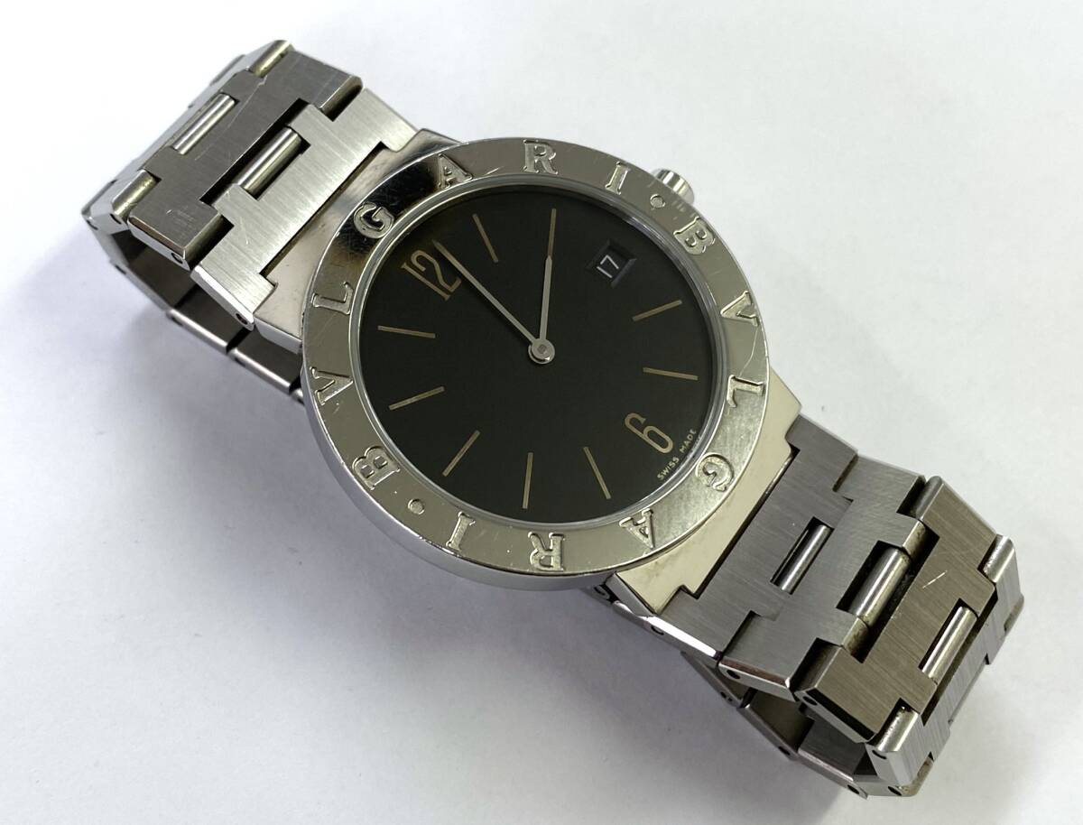 【 BVLGARI 】 ブルガリ BB33SS メンズ クォーツ 黒文字盤 腕時計 ■ 中古美品の画像3