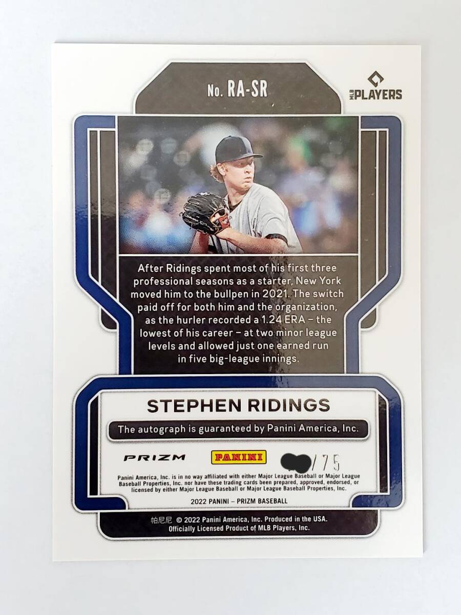 【/75】RC PANINI STEPHEN RIDINGS 直筆サインカード の画像3