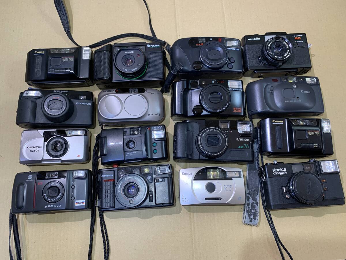 【16個】Canon/OLYMPUS/MINOLTA/FUJICA/KONICA/コンパクトカメラ 大量 まとめて ジャンク セット まとめ (527)の画像1