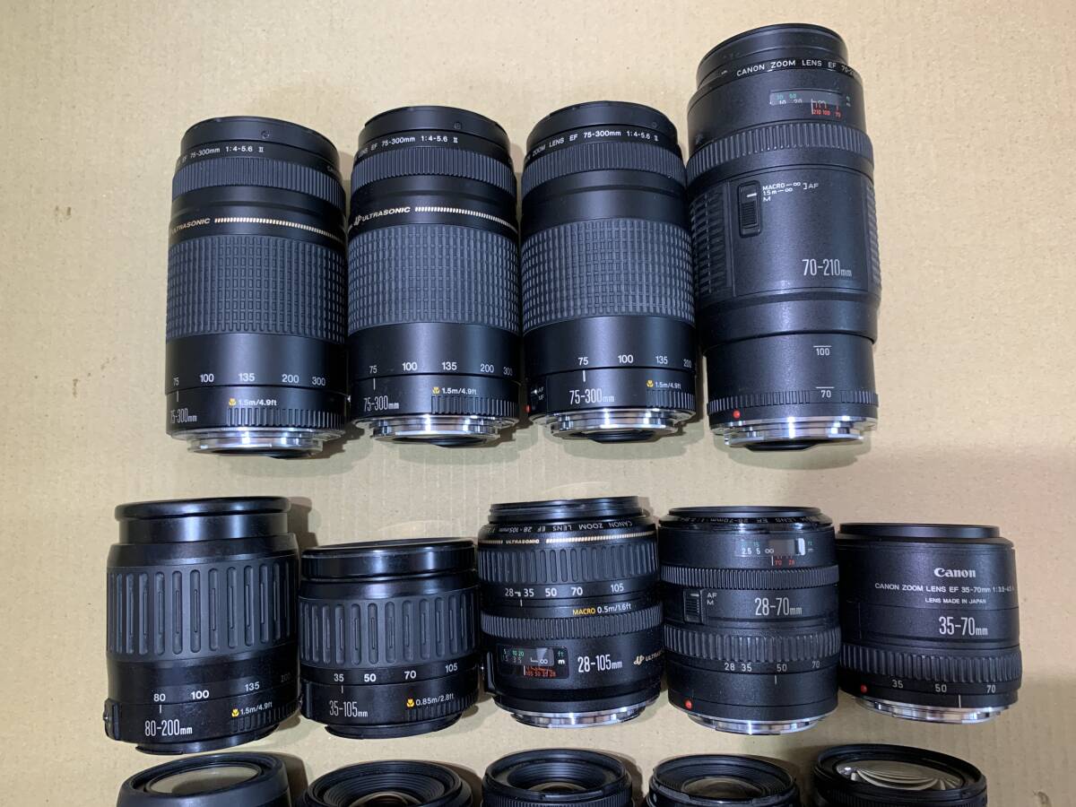 【19個】キャノン Canon EF 75-300mm II/70-210mm/80-200/28-105/28-80/他 大量 レンズ まとめて ジャンク セット まとめ (531)の画像2