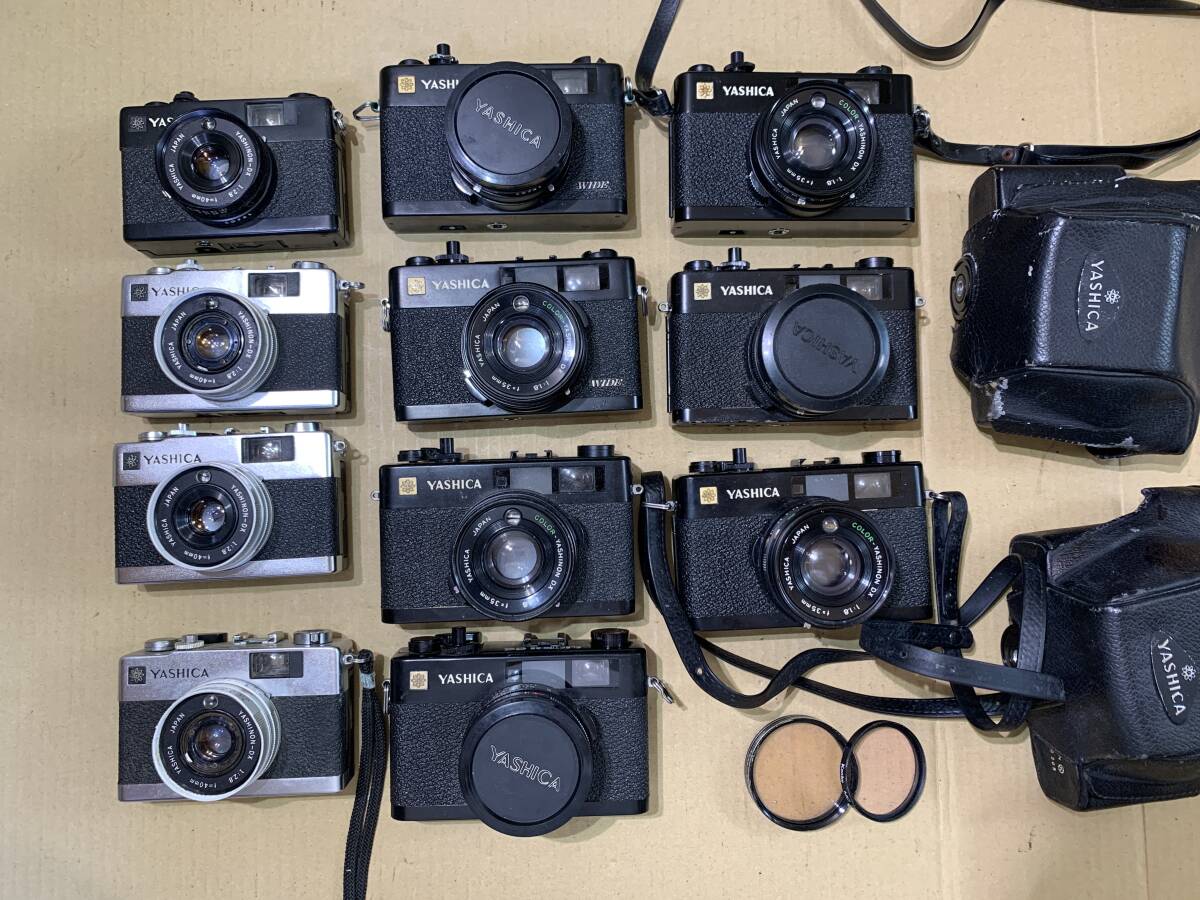 【11個】ヤシカ YASHICA ELECTRO 35 MC ×4個/CC ×5個/CCN WIDE ×2個/大量 カメラ 動作未確認 まとめて ジャンク セット まとめ (569)の画像1