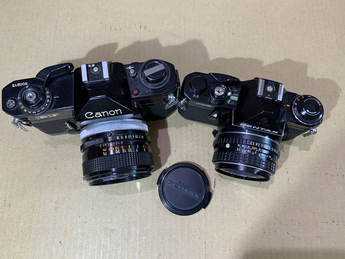 Canon AV-1/AL-1/EF/PENTAX ME/Minolta XE/X-7/RICOH/Petri/フィルムカメラ レンズ 大量 動作未確認 まとめて ジャンク セット まとめ (585の画像5