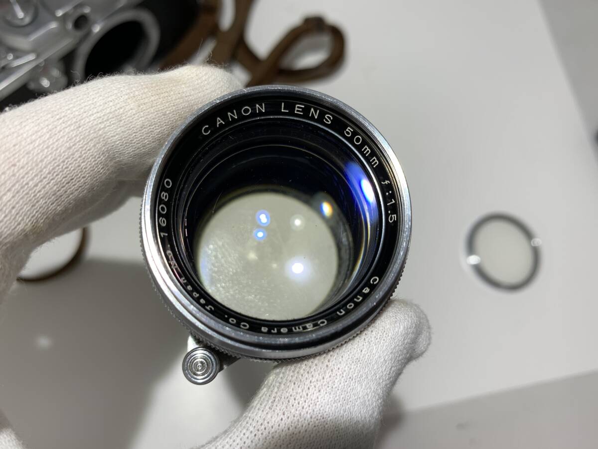 キャノン Canon バルナック型 レンジファインダーカメラ 型式不明 Canon LENS 50mm F1.5 レンズセット 現状品 ジャンク (597)の画像8